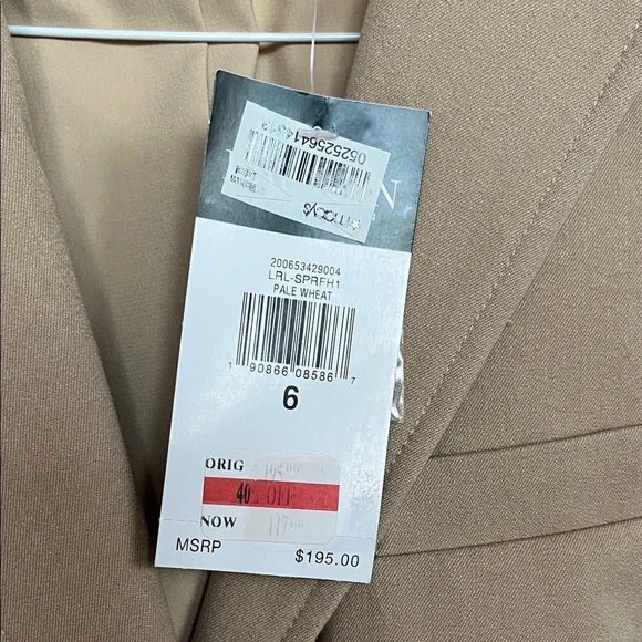Lauren Ralph Lauren Tan Suit Jacket - Picture 3 of 3